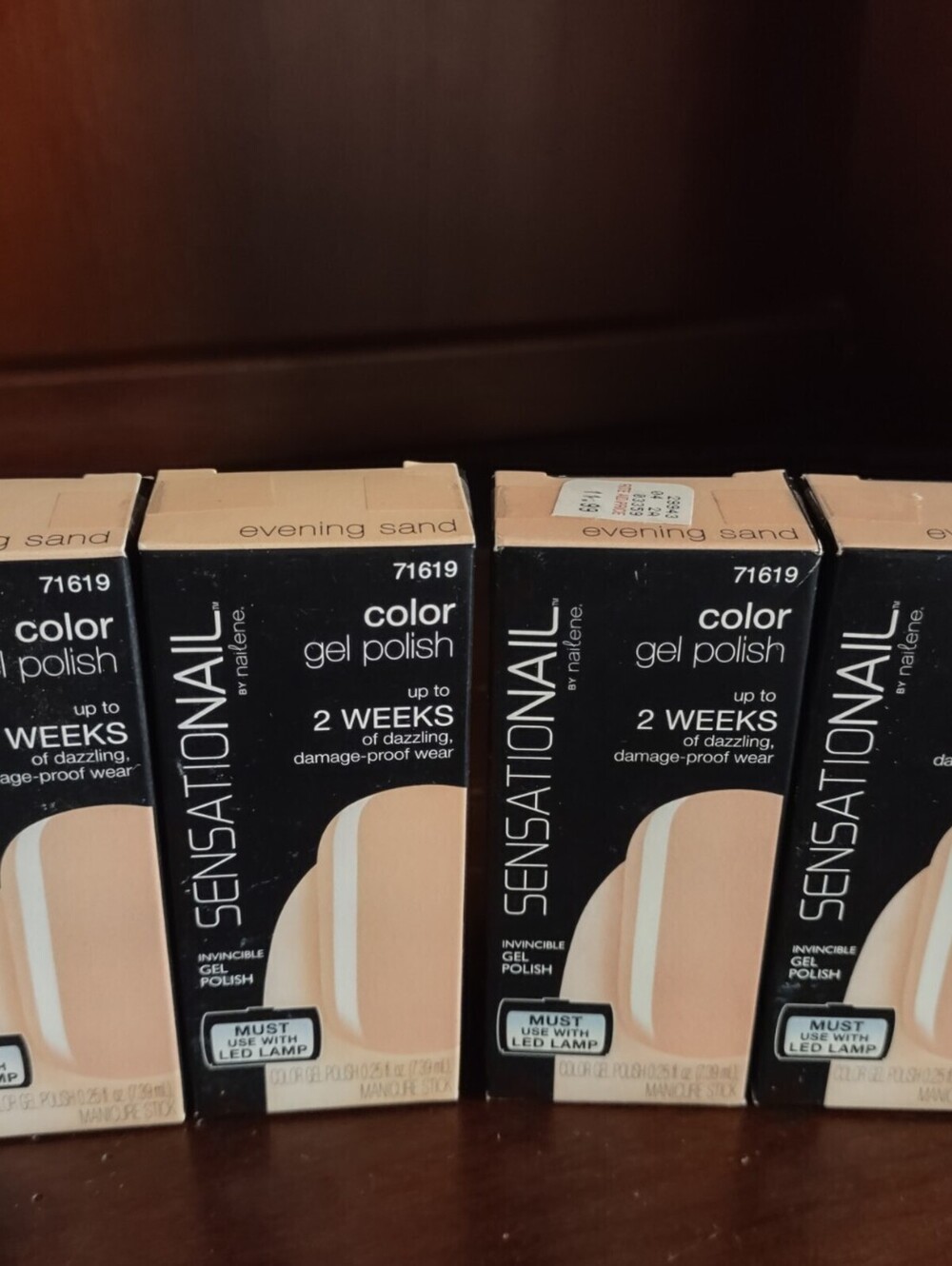 Lot Of 4 Sensationail Gel Nail Polish #71619 Evening Sand Nude Color